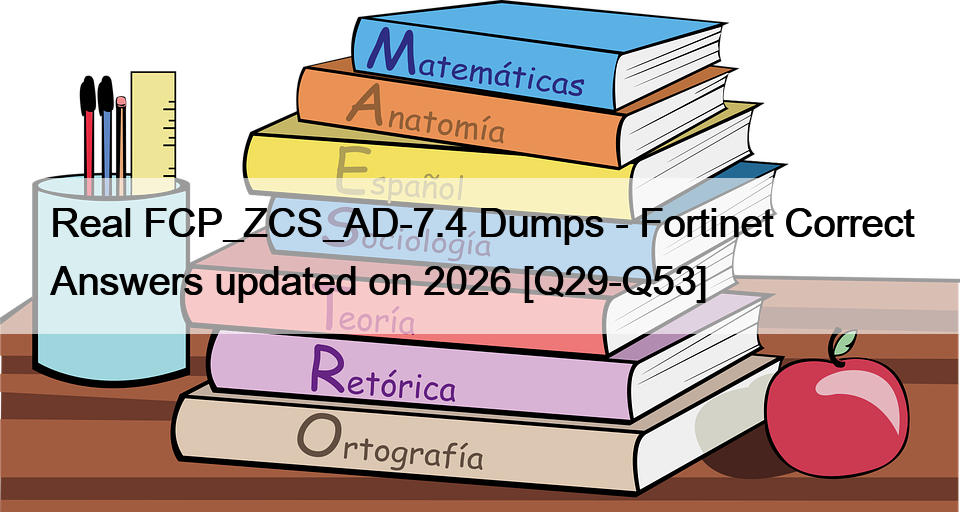 Real FCP_ZCS_AD-7.4 Dumps – Fortinet Correct Answers updated on 2026 [Q29-Q53]